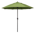 Round Outdoor Patio Umbrella, Aluminum with Auto Tilt Crank - Bronze Finish, Ginkgo, 9'