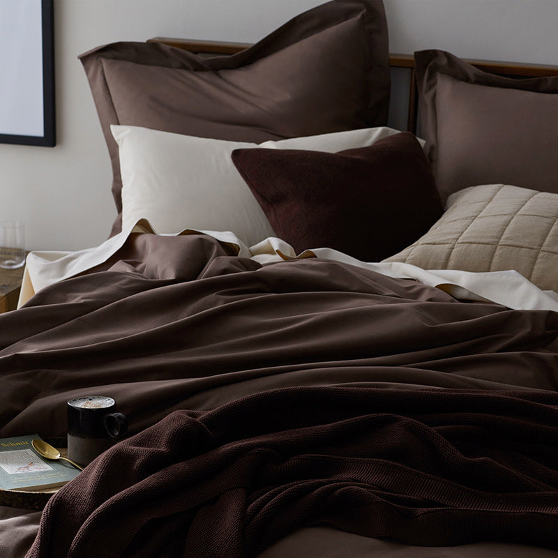 Classic All Season Breathable Cotton Knit Blanket - Brown, King/Cal. King