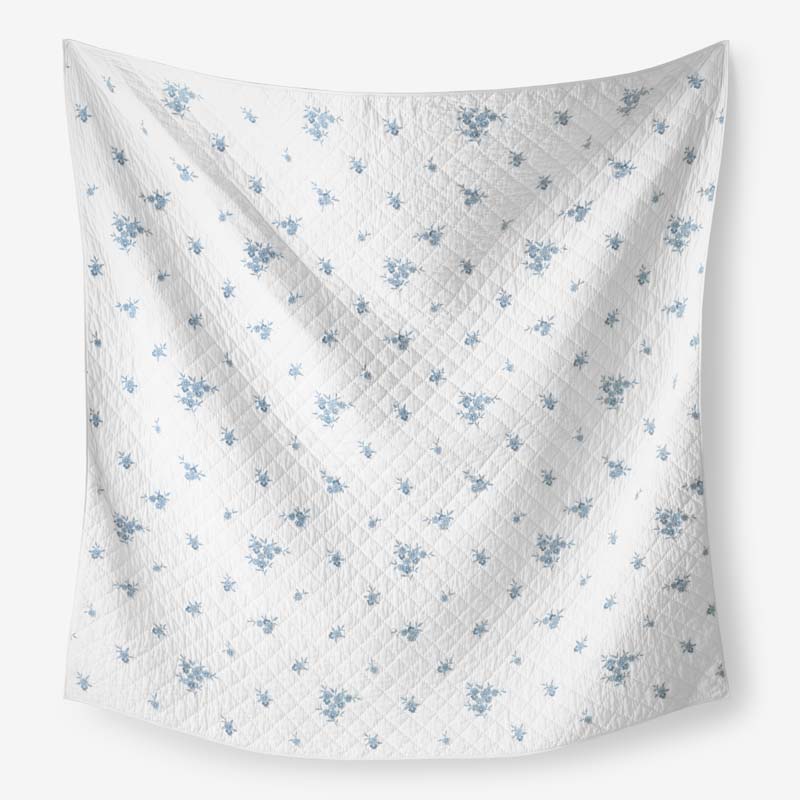 Brinda Floral Quilt - White, Twin/Twin XL