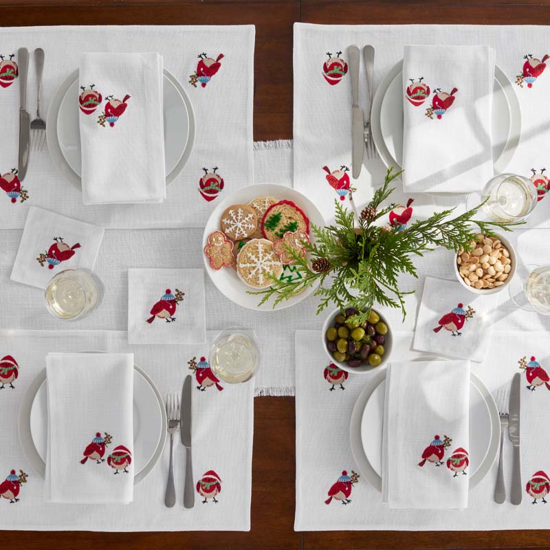 Embroidered Novelty Placemats, Set of 4 - Birds