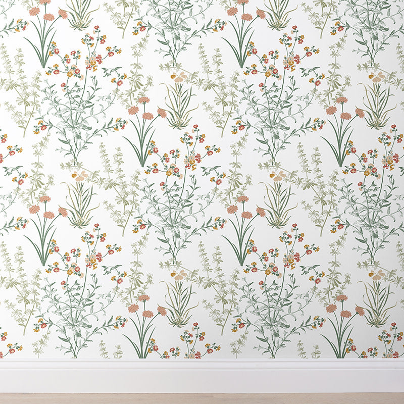 Jardin Removable Wallpaper - White Multi, Swatch