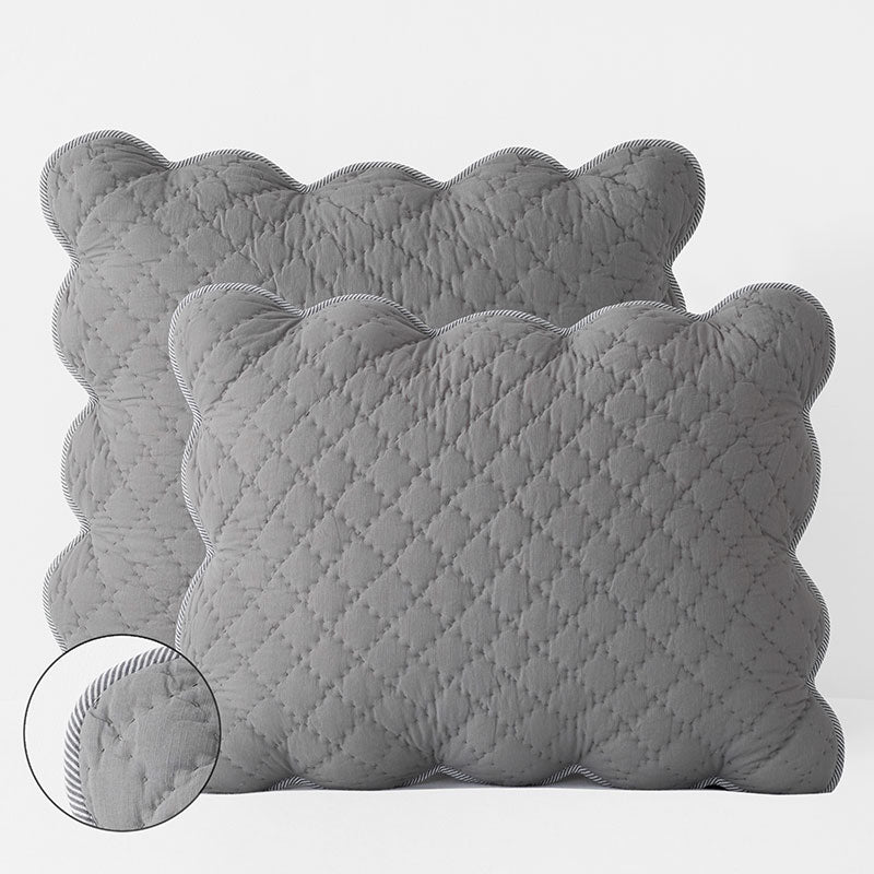 Scallop Quilted Sham - Gray, Euro