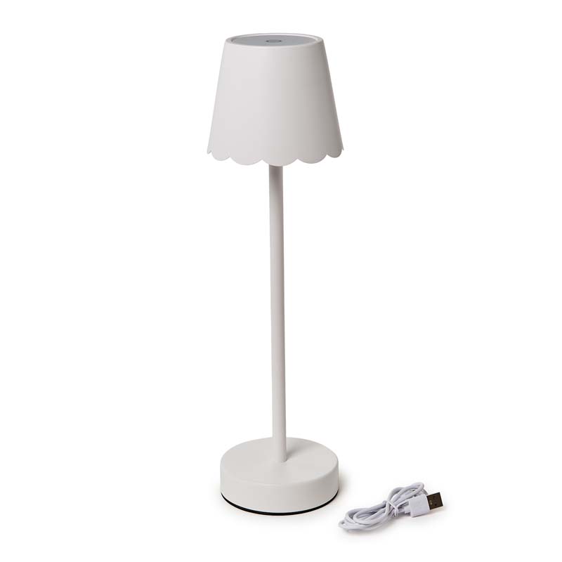 Scallop Cordless LED Table Lamp - White