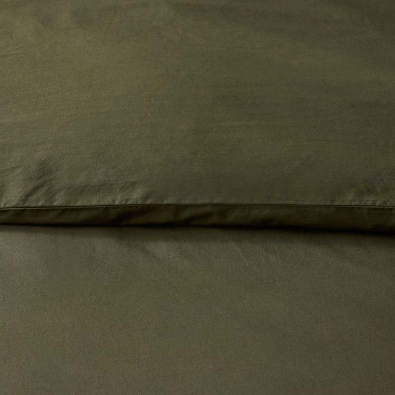 Solid Garment Washed Cotton Percale Flat Bed Sheet - Olive, King/Cal. King