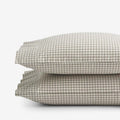 Classic Stripes and Plaids Cool Yarn-Dyed Cotton Percale Pillowcase Set - Mini Check Green, King