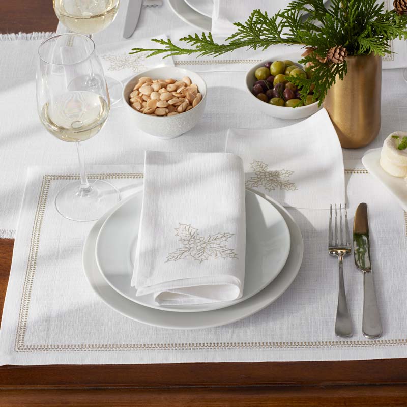 Metallic Napkins, Set of 4 - Holly