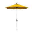 Round Outdoor Patio Umbrella, Fiberglass with Twist Tilt - Bronze Finish, Sunflower, 7.5'