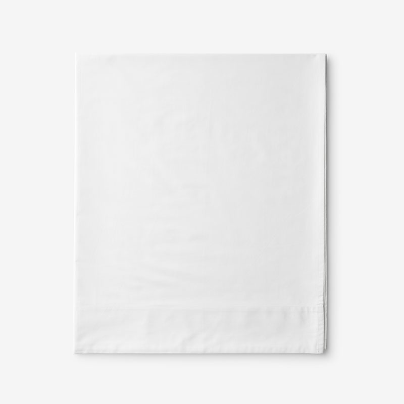 Classic Cool Cotton Percale Flat Bed Sheet - White, King