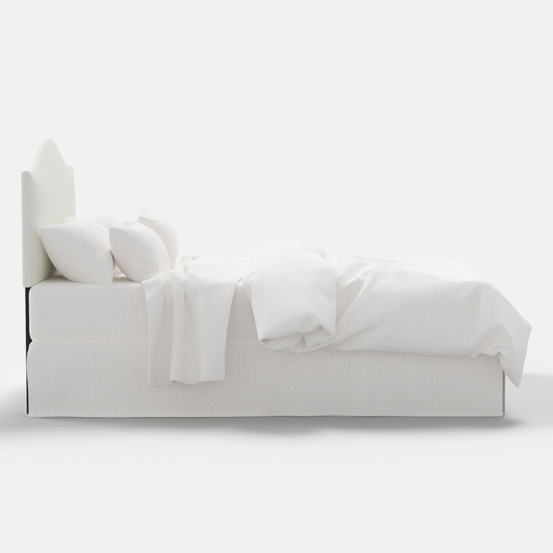 Saddle Textured Linen Headboard - White, Queen