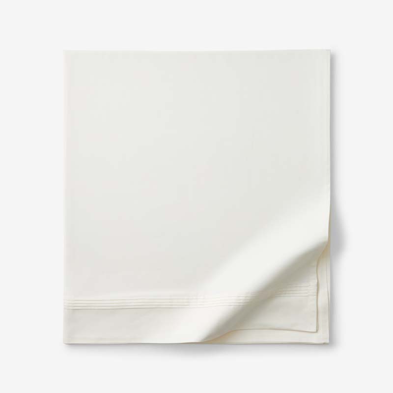 Luxe Smooth Egyptian Cotton Sateen Flat Bed Sheet - Cream, King/Cal. King