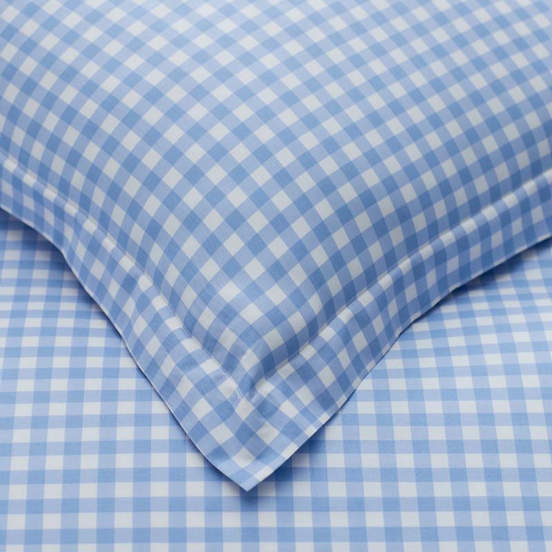 Gingham Classic Cool Organic Cotton Percale Sham - Light Blue, Standard