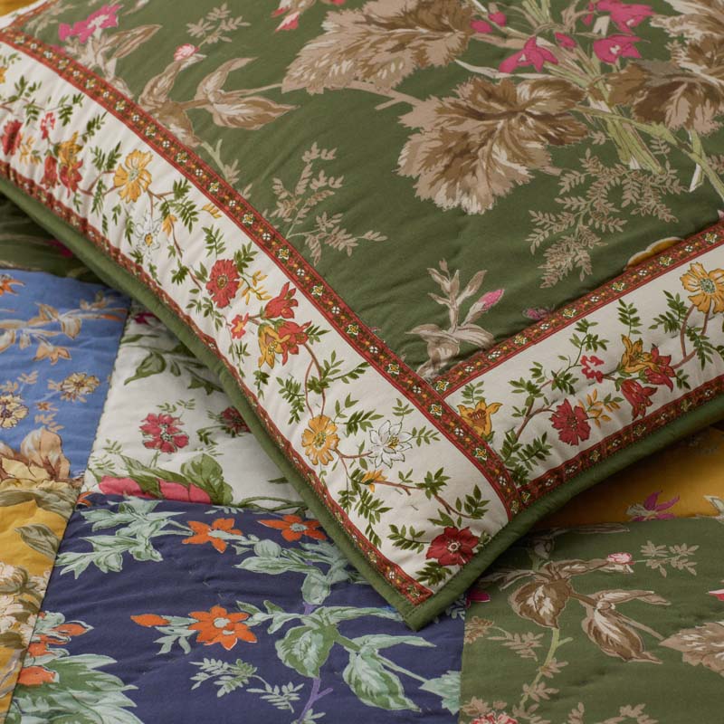 Aaliyah Patchwork Quilted Sham - Green Multi, King