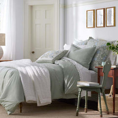 Tira Floral Classic Cool Cotton Percale Comforter - Stripe Green, Twin/Twin XL