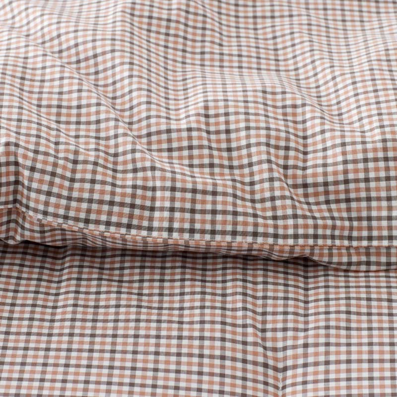 Classic Stripes and Plaids Cool Yarn-Dyed Cotton Percale Comforter - Mini Check Brown, Twin/Twin XL