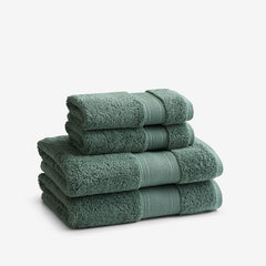 Regal Egyptian Cotton 4-Piece Bath & Hand Towel Set - Jade Green