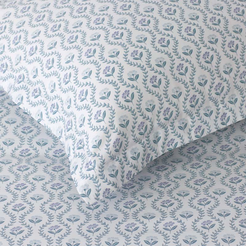 Tira Floral Classic Cool Cotton Percale Sham - Flower Blue, Euro
