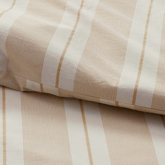 Tailored Stripes and Plaids Classic Cool Cotton Percale Bed Duvet Cover - Wide Stripe Gold, Twin/Twin XL