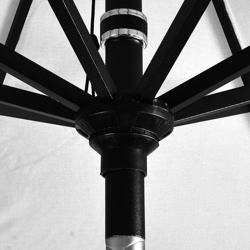 6' Round Outdoor Patio Umbrella, Aluminum with Push Button Tilt - Black Finish, Sunflower