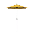 6' Round Outdoor Patio Umbrella, Aluminum with Push Button Tilt - Bronze Finish, Sunflower
