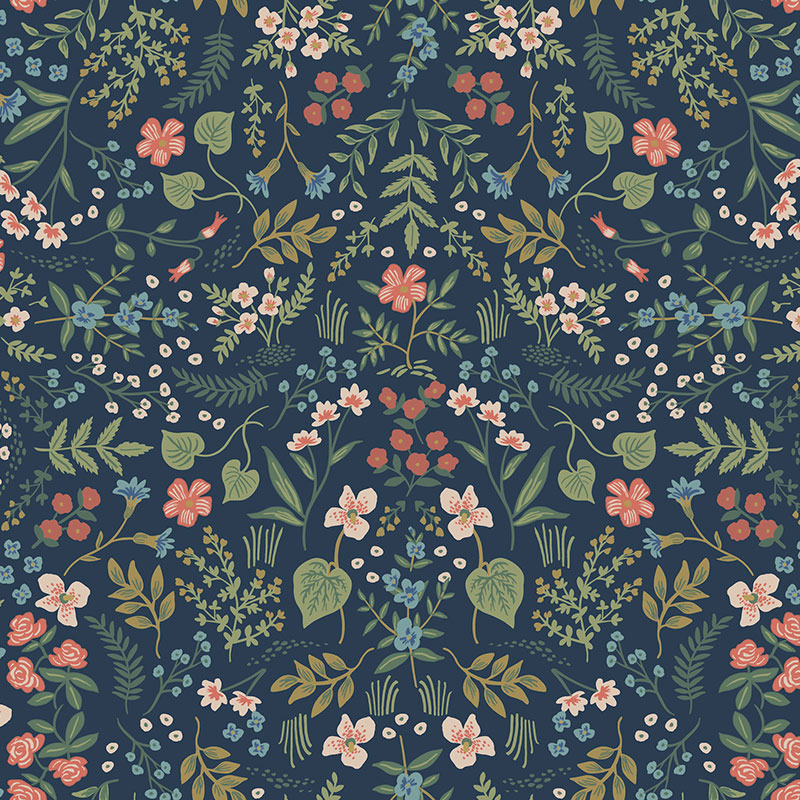 Wildwood Traditional Wallpaper - Navy, Roll