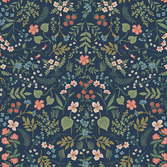 Wildwood Traditional Wallpaper - Navy, Roll