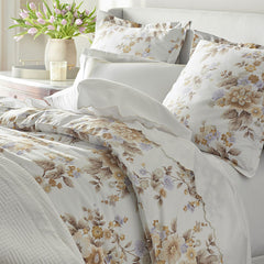 Primrose Bloom Premium Smooth Wrinkle-Free Sateen Comforter - Beige Multi, King/Cal. King