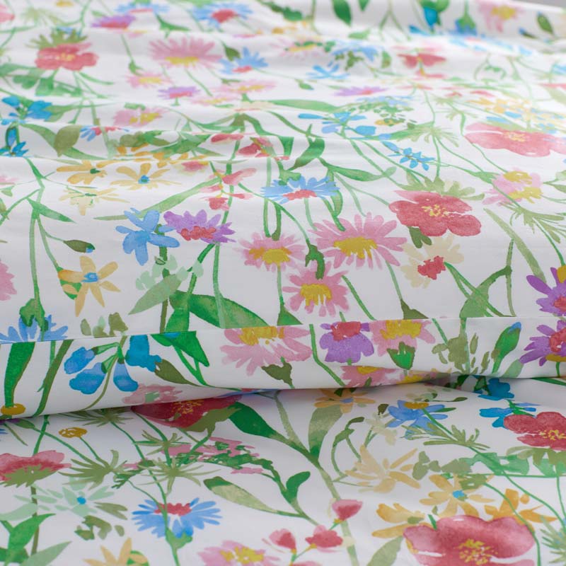 Garden Symphony Classic Cool Cotton Percale Duvet Cover - Multi, Full/Queen
