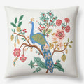Peacock Decorative Square Pillow Cover - Ivory