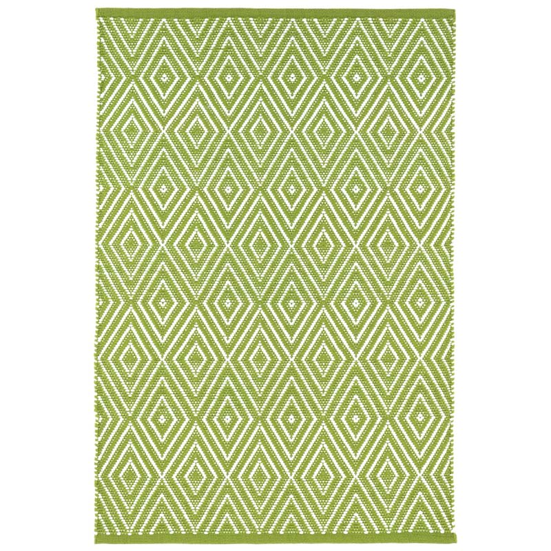 Diamond Handwoven Indoor/Outdoor Rug - Green, 6' x 9'