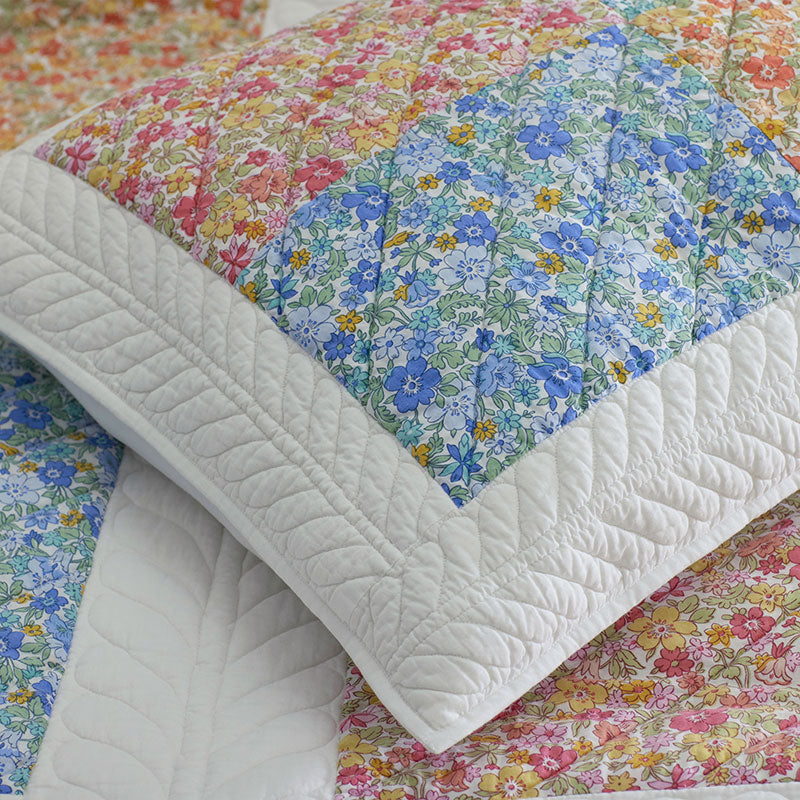 Brenna Patchwork Quilted Sham - White Multi, King