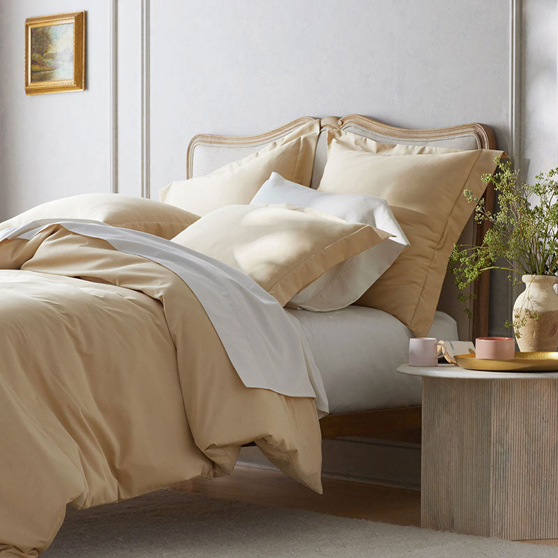 Premium Smooth Supima® Cotton Wrinkle-Free Sateen Fitted Bed Sheet - Yellow, Full