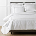 Dorset Stripe Luxe Smooth Egyptian Cotton Sateen Duvet Cover - Taupe, King/Cal King