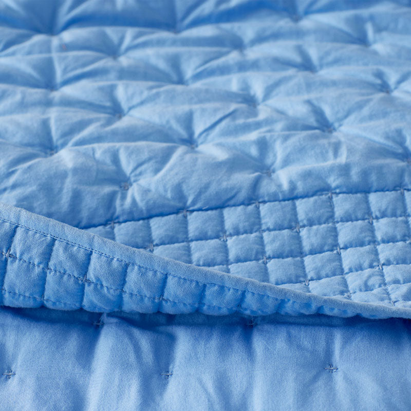 Pintuck Quilted Sham - Blue, King
