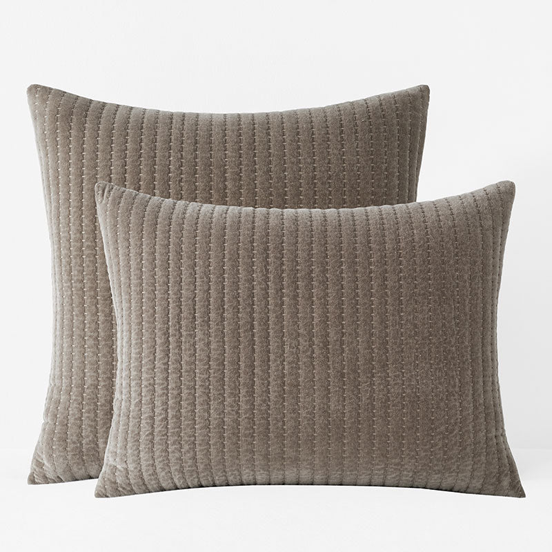 Straight Stitch Velvet Quilted Sham - Mocha, Standard
