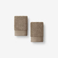 Plush Spa Solid Washcloths, Set of 2 - Mocha