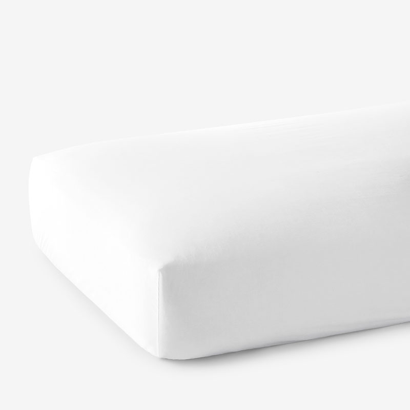 Classic Smooth Wrinkle-Free Sateen Fitted Bed Sheet - White, Queen