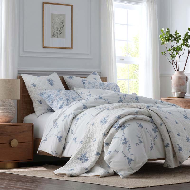 Brinda Floral Sham - White, Standard