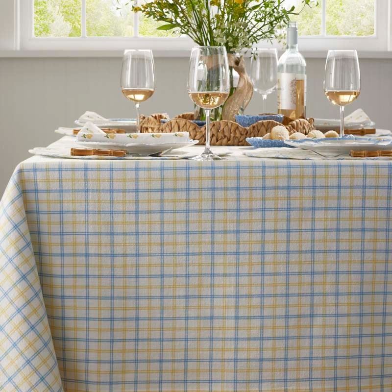 Classic Plaids Yarn-Dyed Tablecloth - Graph Plaid Yellow, 70 in. x 108 in.