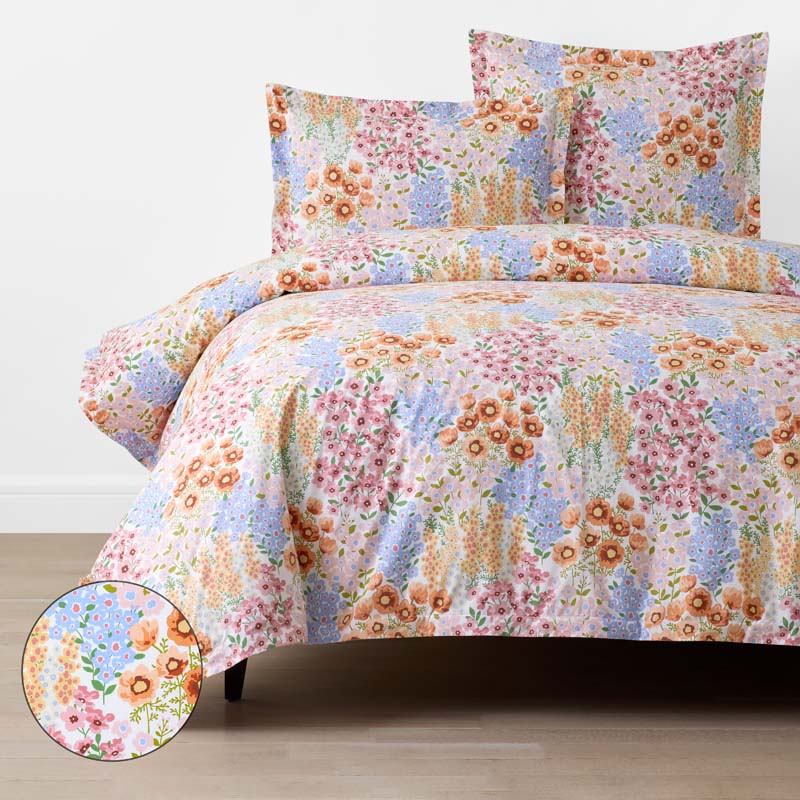 Garden Jubilee Classic Cool Cotton Percale Duvet Cover - Multi, King/Cal. King