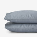 Premium Breathable Washed Linen Solid Pillowcase Set - Dusty Blue, Standard