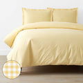 Gingham Classic Cool Organic Cotton Percale Duvet Cover Set - Yellow, Twin/Twin XL