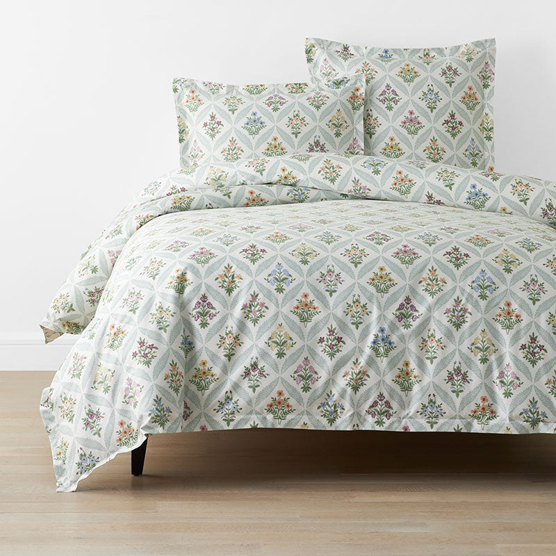 Estee Garden Classic Smooth Sateen Duvet Cover - Ivory Multi, Full/Queen