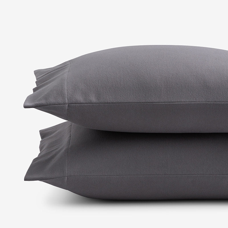 Classic Ultra-Cozy Cotton Velvet Flannel Pillowcase Set - Stone Gray, Standard