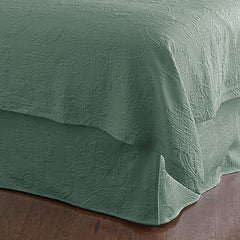 Putnam Cotton Matelassé 14 in. Drop Bed Skirt - Thyme
