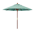 Round Outdoor Patio Umbrella, Wood with Manual Lift - Spectrum Mist, 9'