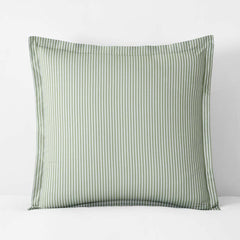 Tira Floral Classic Cool Cotton Percale Sham - Stripe Green, Euro