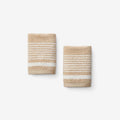 Plush Spa Stripe Washcloths, Set of 2 - Light Antique Beige