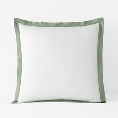 Solid Border Classic Cool Cotton Percale Sham - Thyme, Euro