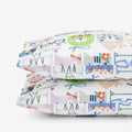 Stylish Cats Classic Cool Organic Cotton Percale Pillowcase Set - White Multi, Standard