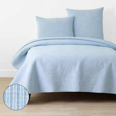 Yarn-Dyed Pencil Stripe Quilt - Blue, Twin/Twin XL